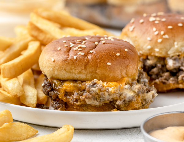 2 beef slider with fries